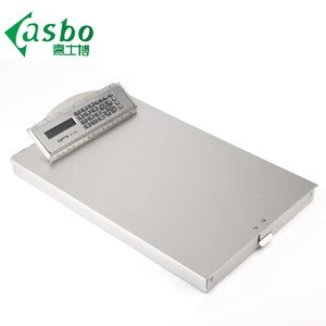 Multi-function recycled office school easily use sliver aluminum storage clipboard calculator