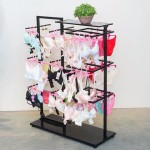 multipurpose hanging underwear display stand happy socks womans clothing cotton t-shirt wire mesh metal display rack