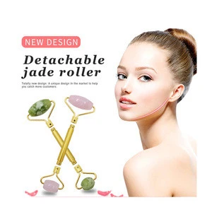 MuShang New products natural DIY jade face roller High quality rose quartz facial jade roller for sale