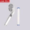 Negative ion shower head filter cartridge with mineral ball