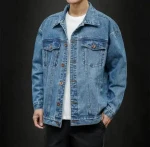 New Arrivals High Quality Export Oriented Rivets Distressed Custom Design Fashionable Denim Jackets For Mens From Bangladesh