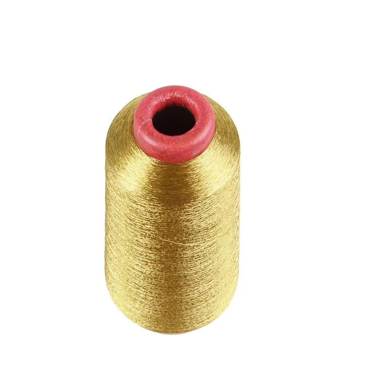 new China 100 polyester yarn gold metallic embroidery thread