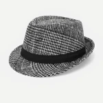 new design hats plaid wide brim fedora hats men