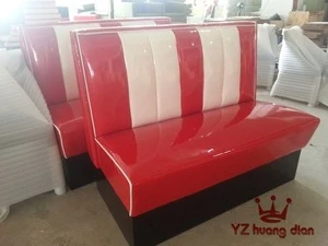 New design western red restaurant sofa booth set YK201