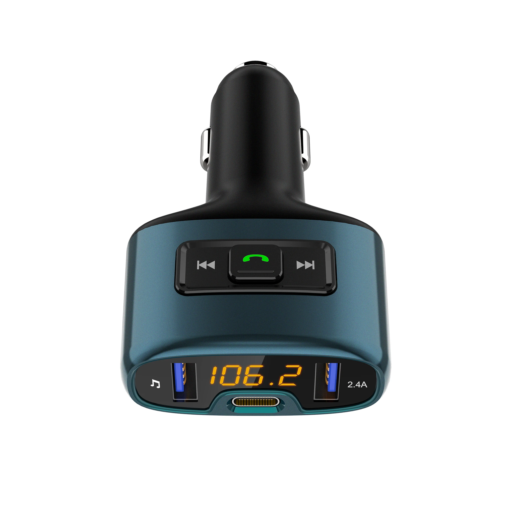 New Original Dual Port Type C Fast Charging  BT  MP3 Player Car Kit C52S  Handsfree FM Transmitter