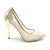 Import New Product Gold Glitter Crystal Stiletto Pump Heels Women Stylish Summer High Heel Shoes from China