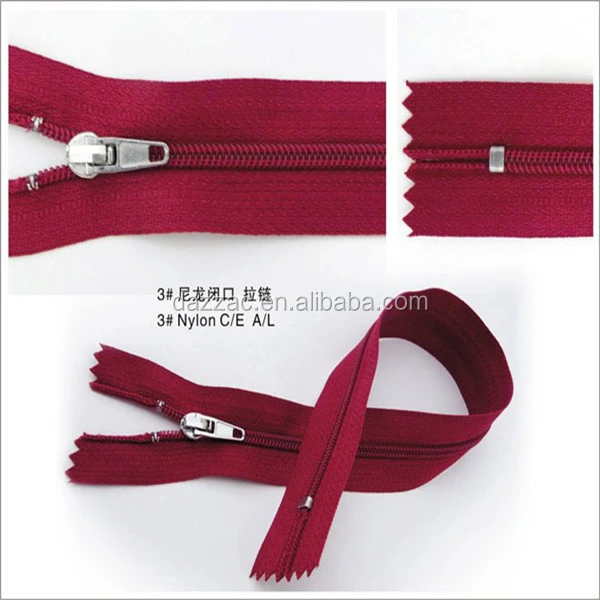 new product nylon zipper close end with two slider