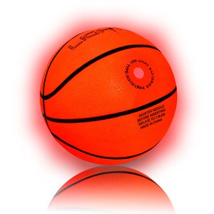 new sports product glow basketball Luminous in the dark two LED light up gifts lights rubber LED basketball