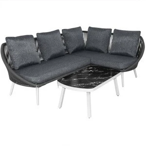 New Style  Rope Sofa/ Garden Patio Aluminum Set With Cushions/Outdoor Furniture