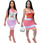 New Summer 2021 Girls Tie Bow Cut-out Women Clothing Girls High Quality Spring Dress