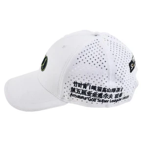 New Trends Waterproof Embroidered Logo Laser Cut Hole Golf Mesh Trucker Hat