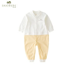 Newborn baby romper organic High Quality Long Sleeve Baby Rompers SME0531