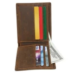 Newest Fashion Mens Minimalist Slim RFID Blocking Crazy Horse Leather Wallet Genuine Leather For Men Card Holder Money Clip