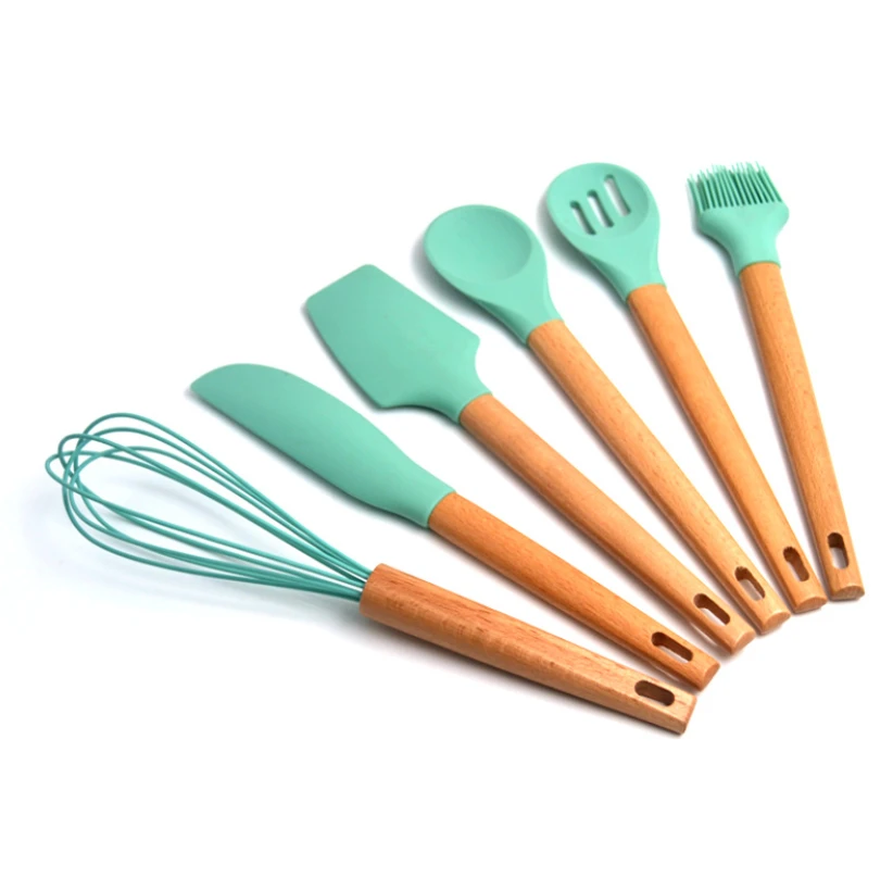 Non-Stick Kitchenware Spoon Shovel Spatula Tool Silicone Cooking Utensil Set