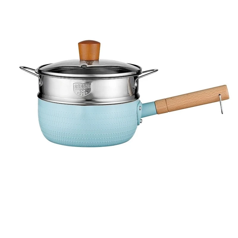 Nonstick Sauce pan Milk Pan Soup Pot/Sauce pan/Cookware Solid with Lid And Wood Handle