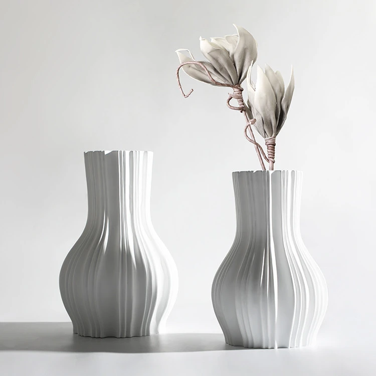 Nordic ins modern ceramic art crafts vase white epoxy resin vase flower for home accessories decoration