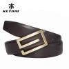 Not Easy to Knit Material Genuine Leather Belt Men Click Buckle Belt