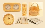 Oceanic sauna accessories wooden bucket and ladle with plastic liner