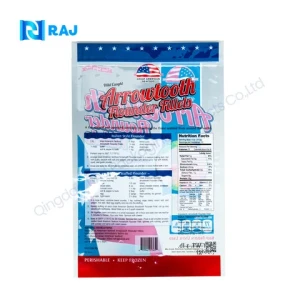ODM printing frozen fruit chicken shrimp food package three side seal packaging plastic bag with clear window
