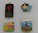 OEM Custom Made Badge  Silver  Plating Gold Plating Personalized Design With Gold Powder Silver Powder Bling Bling Metal Badge