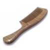 OEM natural long handle wooden lice moustache beard hair comb