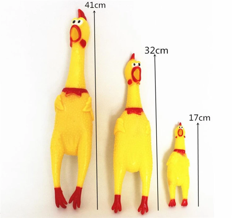 Oem Pet Shape Latex juguete para perro Squeaky Chicken Tpr Barking Custom Rubber Squeakers Pet Yellow Dog Toy