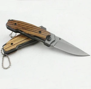 OEM wood handle 440 stainless steel blade pocket knife