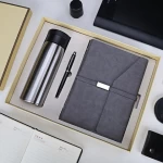 Office Stationery Leather Notebook Business Gift set with bottle & Pen