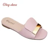 Olegshoes Name brand 2021 casual shoes women fashion wholesale pu ladies flat designer slides women slippers for women slippers