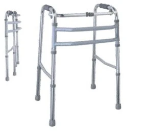 One-button folding walkers with and with out wheels