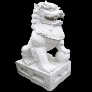 Outdoor hand carved Fu dog stone statue DSF-T064