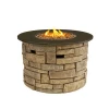 Outdoor Heater Gas Table Metal Fire pit Stand Stone Fire Pit with Mesh