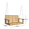 Outdoor Teak Acacia Wood Porch Swing