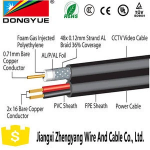 Oxygen Free Copper 20AWG coaxial cable rg59 cctv 2c cable