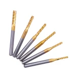 PCB milling cutter 3.175mm TiN coating CNC machine router bit carbide for metal milling engraving bit end mill