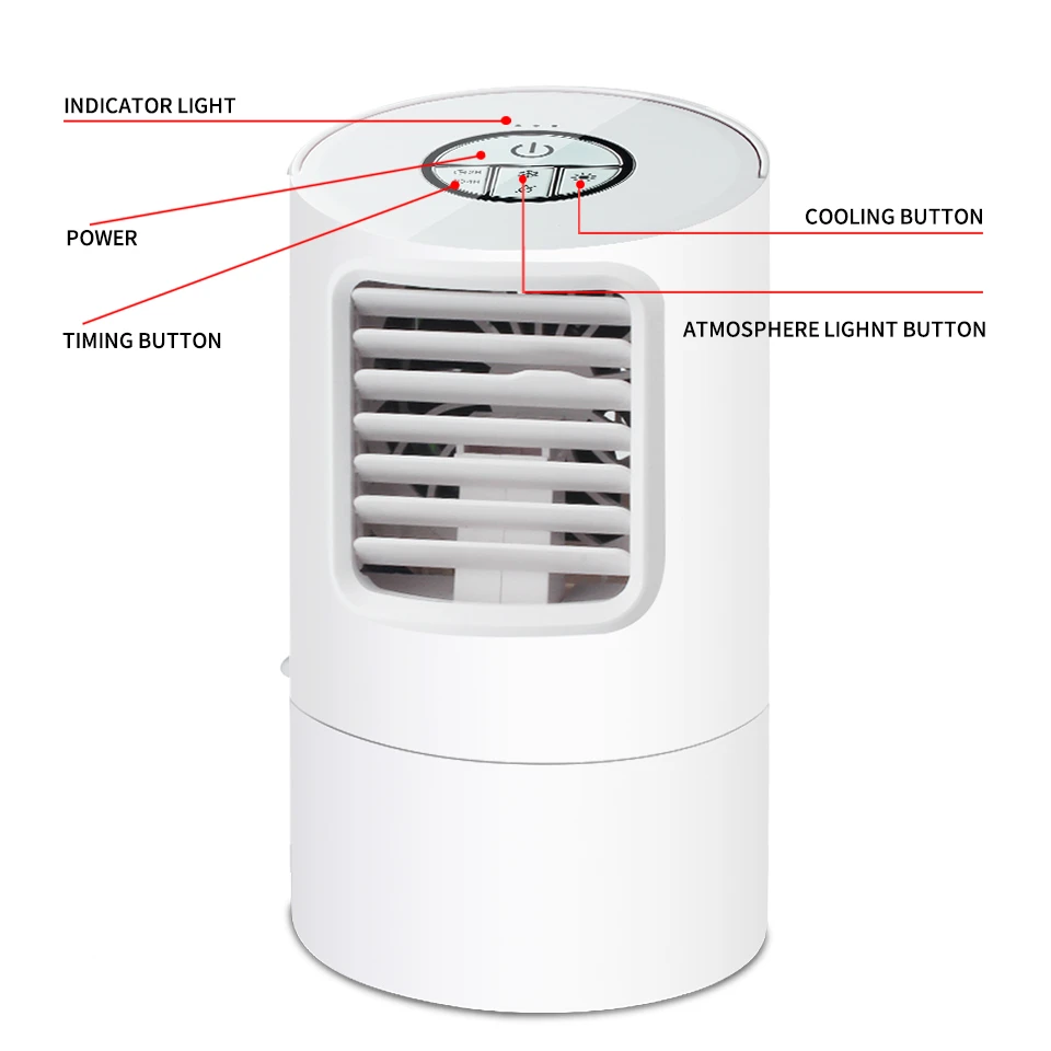 Personal Mini Air Conditioner 7 Colors Night Light Portable Small Air Cooler Other Air Conditioning Appliances