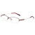 Import PG0168 Semi Rimless Memory Metal Optical Frame Women Red Eyeglasses Frames from China