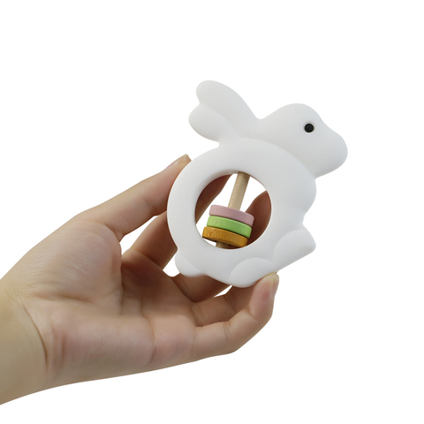 Buy Pissen Food Grade Animal Bunny Ear Teether Silicone Baby Teether ...