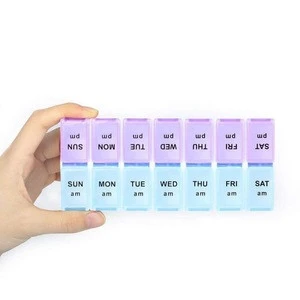Plastic Weekly Pill Organizer Twice a Day Pill box Medication Reminder