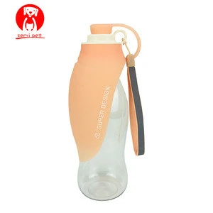 Portable Dog Water Bottle Reversible &amp; Lightweight Travel Pet Water Dispenser with Expandable Silicone Flip-Up Leaf for outdoor