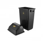 PP Plastic Black Antistatic ESD SMT Electrostatic Cleanroom Tool Box Trash Can ESD Waste bin