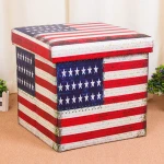 Printed Folding Storage ottoman /Storage stool /Storage seat