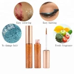 Private label eyeliner glitter 12 colors liquid eyeliner glitter cosmetics makeup glitter eyeliner