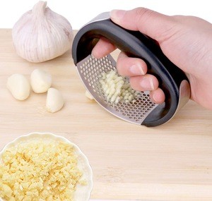 Professional Garlic Cutting Tools Kitchen Gadgets Garlic Press Rocker Stainless Steel Garlic Mincer Crusher and Peeler