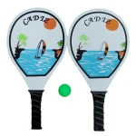 Promotional New beach racket 2pat with 1ball custom logo physical exercise beach cricket for entertainment