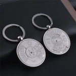 promotional silver metal blank perpetual keychain with calendar