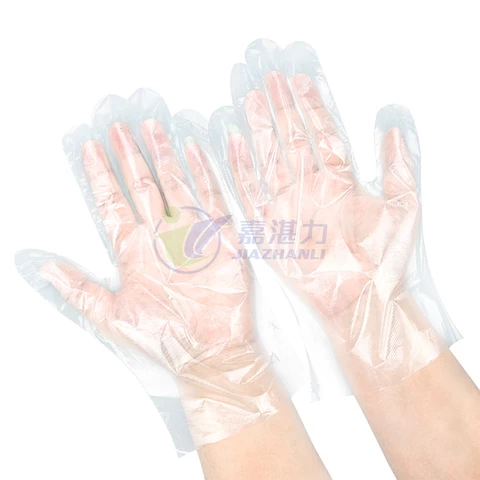 Promotional Transparent Easy Fit Grip Powder Free Multipurpose Kitchen Household Clean PE Disposable Gloves