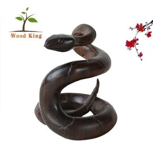 Pure Hand Carving Relief Myanmar Black Rosewood Wooden Furnishing Articles Wholesale Arts And Craft Supply Snake Wood