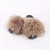Import QIUCHEN OEM  PVC sole women fluffy real fur sandles fur slides  raccoon fur slippers from China