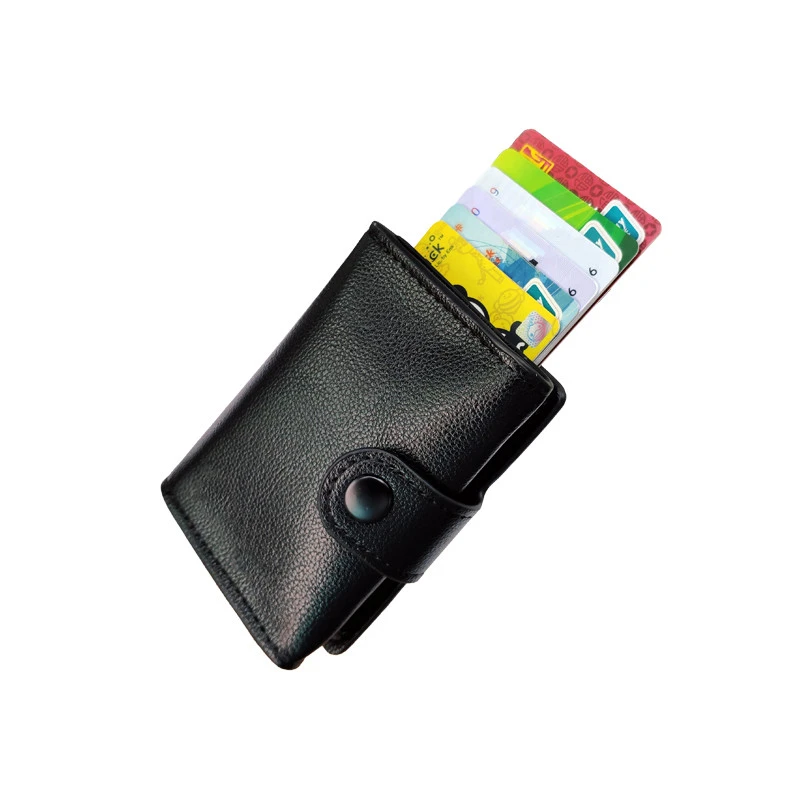 Quality mens money clip business card walletRFID Blocking ID Card Wallet Leather Credit Card Holder